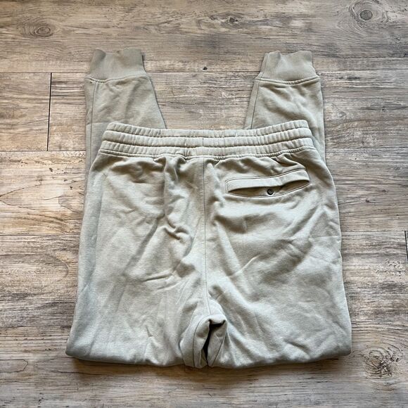 Gymshark CREST Joggers Men’s Small Beige with Logo Slim Fit White Athletic Gym - Picture 2 of 10